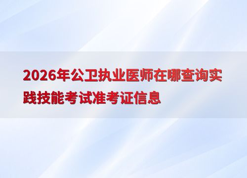2026年公衛(wèi)執(zhí)業(yè)醫(yī)師實(shí)踐技能考試準(zhǔn)考證查詢指南 渠道、步驟與技術(shù)交流